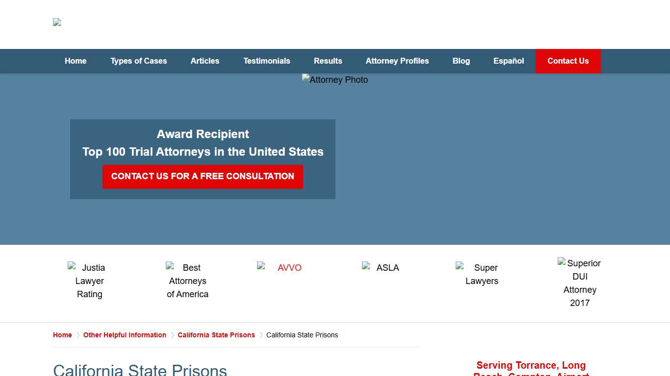 California State Prisons :: Rancho Palos Verdes, California Criminal Defense Lawyers Greg Hill & Associates